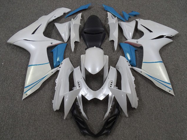 Carenados Moto Suzuki GSXR 600 / GSXR 750 2011-2024 - Blanco Perla Azul Claro