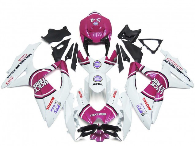 Carenados Moto Suzuki GSXR 600 / GSXR 750 2008-2010 - Blanco Rosa Motul Lucky Strike 34