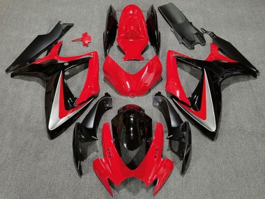Carenados Moto Suzuki GSXR 600 / GSXR 750 2006-2007 - Rojo Gris Negro Brillante OEM Estilo