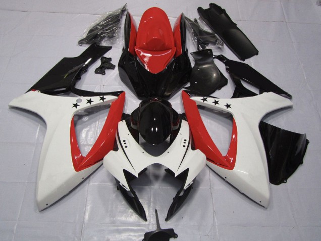 Carenados Moto Suzuki GSXR 600 / GSXR 750 2006-2007 - Rojo Blanco Negro Brillante
