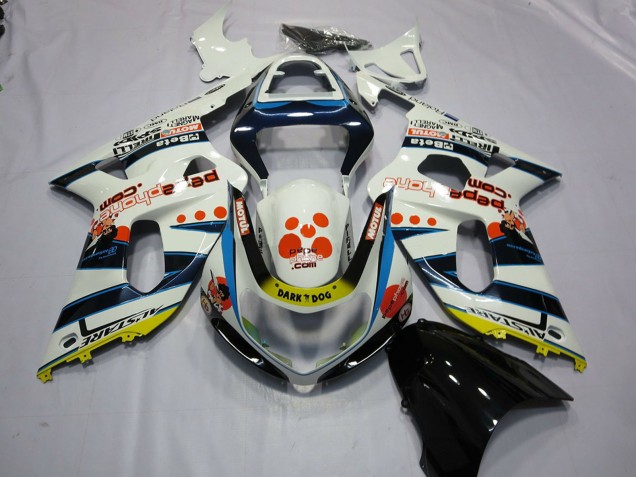 Carenados Moto Suzuki GSXR 600 / GSXR 750 2001-2003 - Blanco Azul Rojo Amarillo Spots