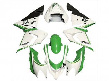 Carenados Moto Kawasaki ZX10R 2004-2005 - Blanco Brillante Verde