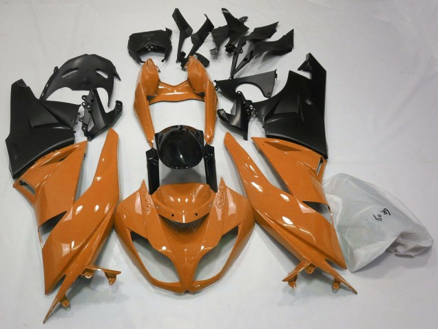 Carenados Moto Kawasaki ZX6R 2009-2012 - Naranja Negro Brillante Negro Mate