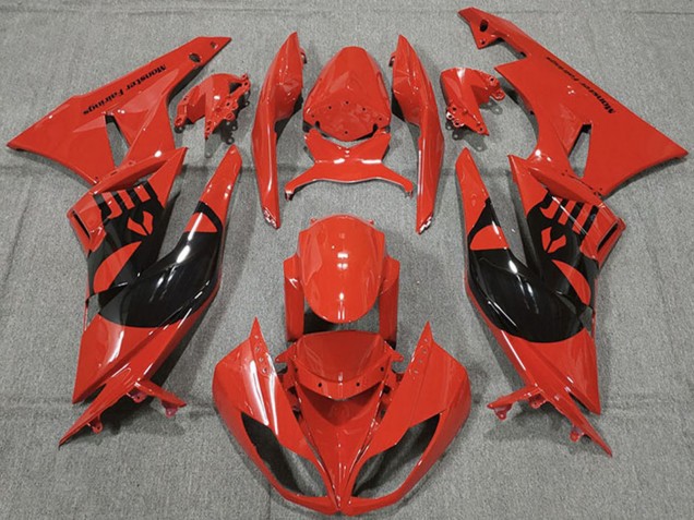 Carenados Moto Kawasaki ZX6R 2009-2012 - Rojo Negro Brillante Punisher