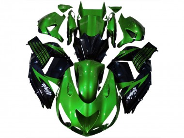 Carenado Moto Kawasaki ZX14R 2006-2011 - Verde Negro Brillante Blanco Ninja