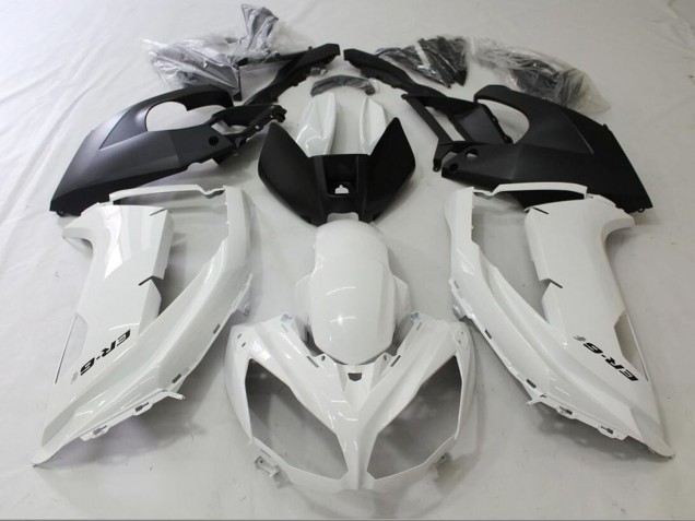 Carenados Moto Kawasaki Ninja ER6F 2009-2011 - Blanco Brillante Negro Mate