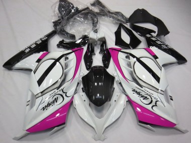 Carenados Moto Kawasaki Ninja 300 2013-2024 - Blanco Brillante Rosa Negro