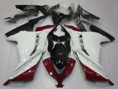Carenados Moto Kawasaki Ninja 300 2013-2024 - Blanco Rojo Granate Negro