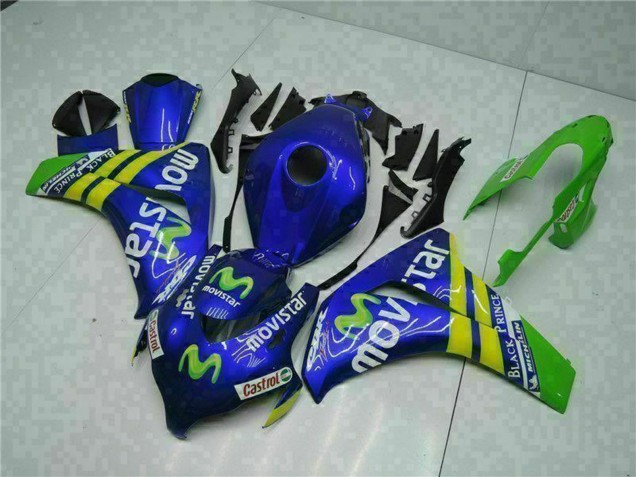 Carenados Moto Honda CBR1000RR 2008-2011 - Azul Amarillo Verde MoviStar Castrol