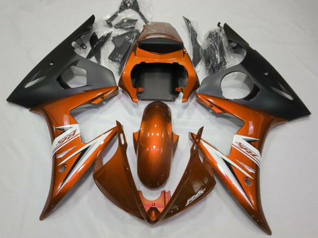 Carenados Moto Yamaha R6 2003-2004 - Naranja Blanco Negro Mate