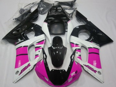Carenados Moto Yamaha R6 1998-2002 - Blanco Rosa Negro Brillante