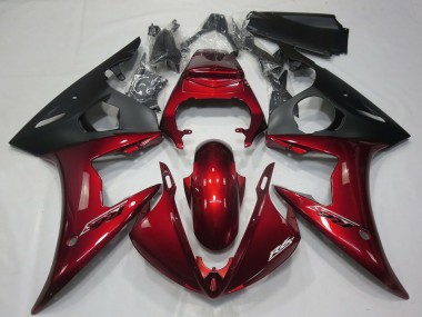 Carenados Moto Yamaha R6 2005 - Rojo Oscuro Negro Mate