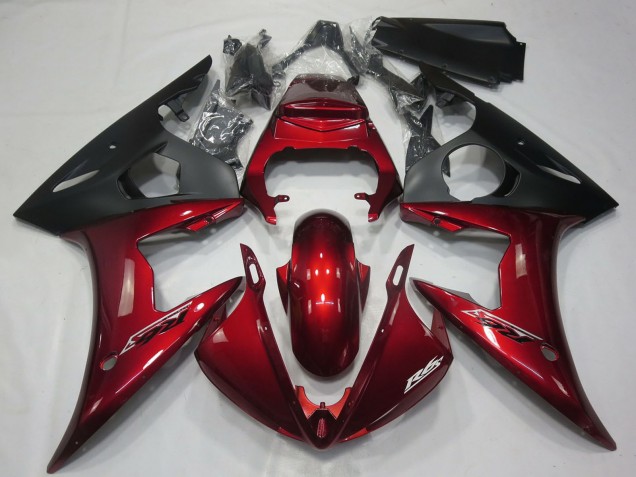 Carenados Moto Yamaha R6 2005 - Rojo Oscuro Negro Mate