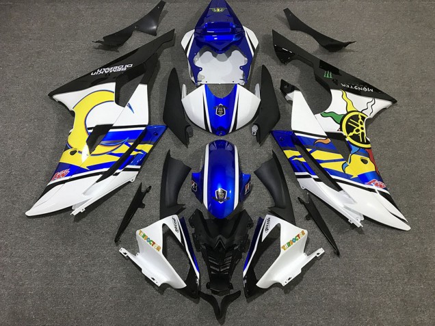 Carenado Moto Yamaha R6 2008-2016 - Blanco Azul Negro Amarillo