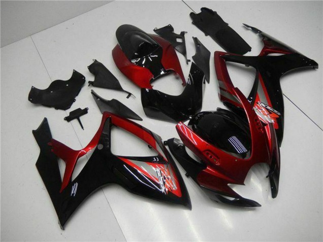 Carenado Moto Suzuki GSXR 600/750 2006-2007 - Rojo Negro Brillante
