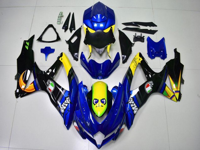 Carenados Moto Suzuki GSXR 600/750 2008-2010 - Azul Amarillo Tiburón