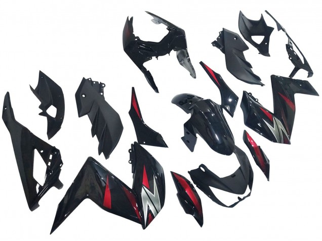 Carenados Moto Kawasaki Z250/Z300 2015-2016 - Negro Brillante Rojo Plata