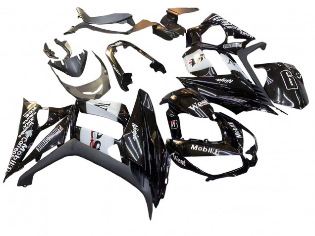 Carenados Moto Kawasaki Z1000SX 2010-2016 - Negro Brillante Oro Blanco Mobil West