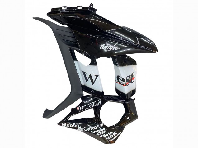 Carenados Moto Kawasaki Z1000SX 2010-2016 - Negro Brillante Oro Blanco Mobil West