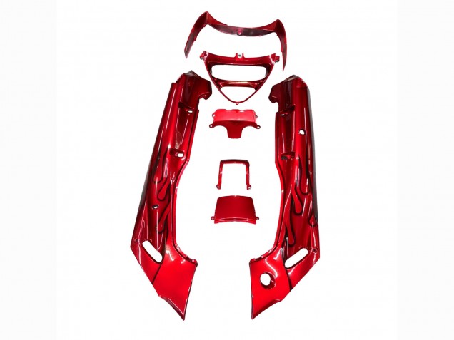 Carenados Moto Kawasaki ZZR400 1993-2007 - Rojo Negro Llama