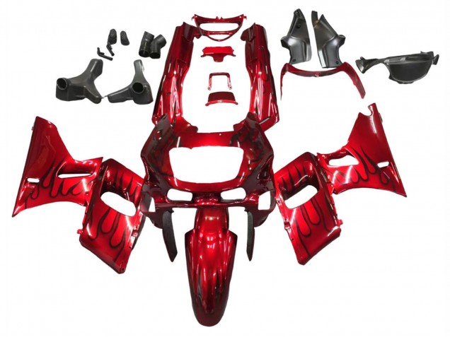 Carenados Moto Kawasaki ZZR400 1993-2007 - Rojo Negro Llama