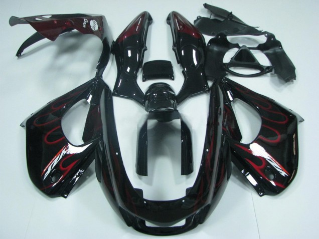 Carenado Moto Yamaha YZF 1000R Thunderace 1997-2007 - Negro Rojo Llama