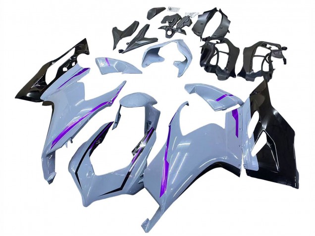 Carenados Moto Ducati Panigale V2 2020-2024 - Gris Brillante Púrpura Negro Brillante