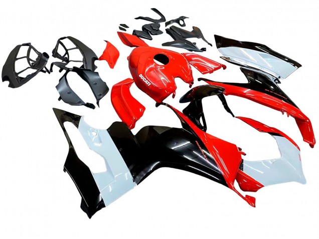 Kits Carenado Moto Ducati Panigale V2 2020-2024 - Blanco Rojo Negro Brillante