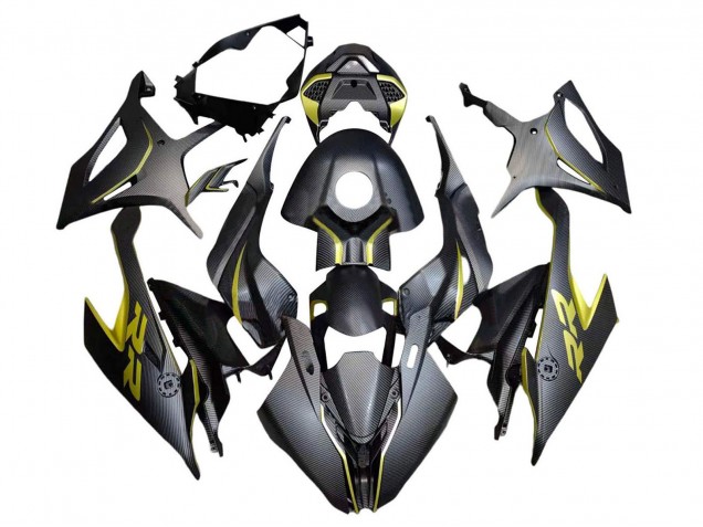 Carenados Moto BMW S1000RR 2019-2022 - Negro Amarillo FibraCarbono