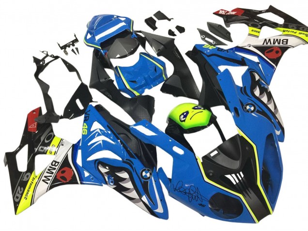 Carenados Moto BMW S1000RR 2009-2014 - Azul Amarillo Rojo Negro Tiburón VR 46