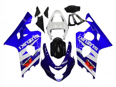 Kits Carenado Moto Suzuki GSXR 600 / GSXR 750 2004-2005 - Blanco Azul Negro Rojo