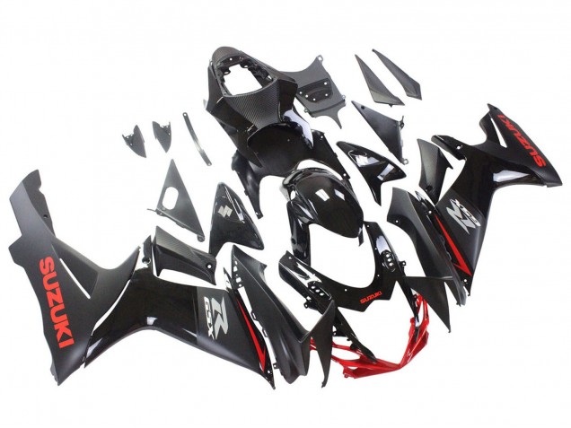 Carenados Moto Suzuki GSXR 600 / GSXR 750 2011-2024 - Negro Gris Rojo Línea