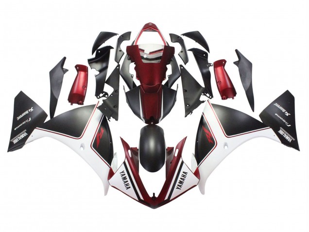 Carenados Moto Yamaha YZF 1000 R1 2009-2011 - Rojo Blanco Negro Mate