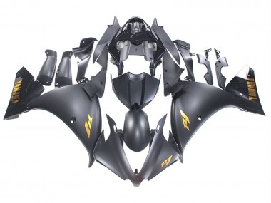 Carenados Moto Yamaha YZF 1000 R1 2012-2014 - Negro Mate Oro Calcomanías