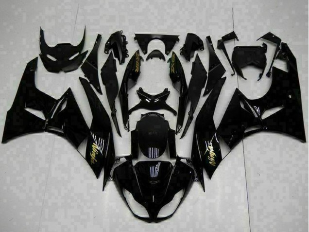 Carenados Moto Kawasaki ZX6R 2009-2012 - Negro Brillante Oro Ninja