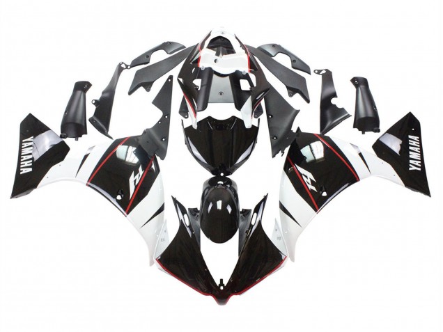 Carenado Moto Yamaha YZF 1000 R1 2012-2014 - Blanco Rojo Negro Brillante
