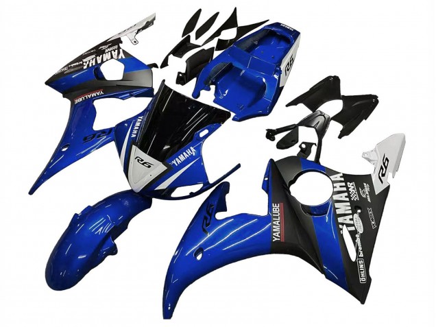 Carenados Moto Yamaha YZF R6 2003-2004 - Azul Blanco Negro Brillante Yamalube