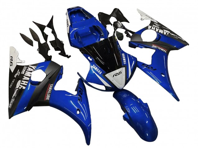 Carenados Moto Yamaha YZF R6S 2006-2009 - Azul Blanco Negro Brillante Yamalube