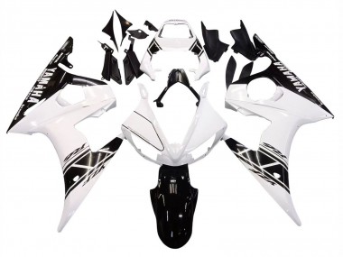 Carenados Moto Yamaha YZF R6S 2006-2009 - Blanco Negro Brillante