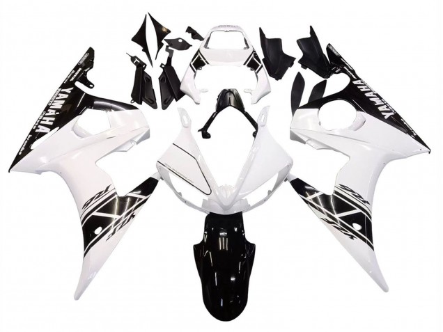 Carenados Moto Yamaha YZF R6S 2006-2009 - Blanco Negro Brillante