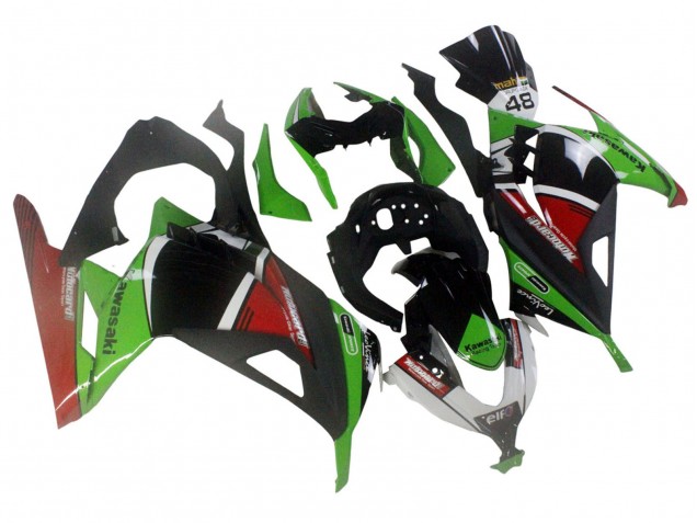 Carenados Moto Kawasaki EX300 2013-2024 - Verde Blanco Rojo Negro Elf