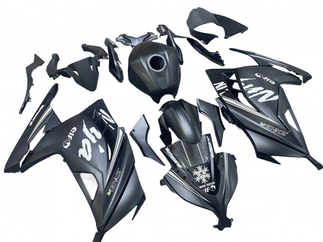 Carenados Moto Kawasaki EX300 2013-2024 - Negro Mate Blanco Elf Nieve