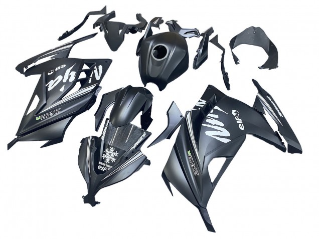 Carenados Moto Kawasaki EX300 2013-2024 - Negro Mate Blanco Elf Nieve