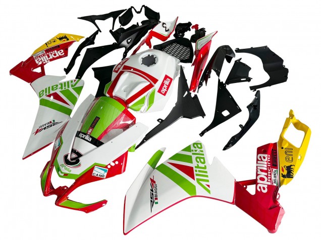 Carenado Moto Aprilia RS4 50 125 2012-2018 - Blanco Rojo Verde Amarillo Alitalia