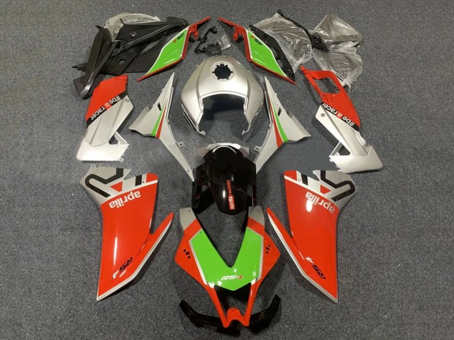 Carenado Moto Aprilia RS4 50 125 2012-2018 - Plata Rojo Verde Negro Brillante