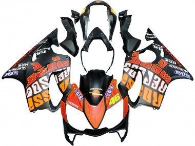 Carenados Moto Honda CBR600 F4i 2004-2007 - Negro Mate Naranja Rossi