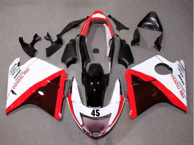 Carenados Moto Honda CBR1100XX Blackbird 1996-2007 - Blanco Rojo Negro Brillante