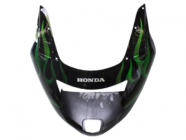 Carenado Moto Honda CBR1100XX Blackbird 1996-2007 - Negro Brillante Verde Llama