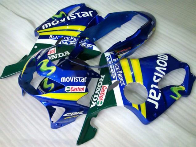 Carenados Moto Honda CBR600 F4 1999-2000 - Azul Amarillo Verde MoviStar Castrol