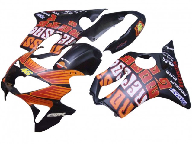 Carenados Moto Honda CBR600 F4 1999-2000 - Negro Mate Naranja Rossi Repsol 46
